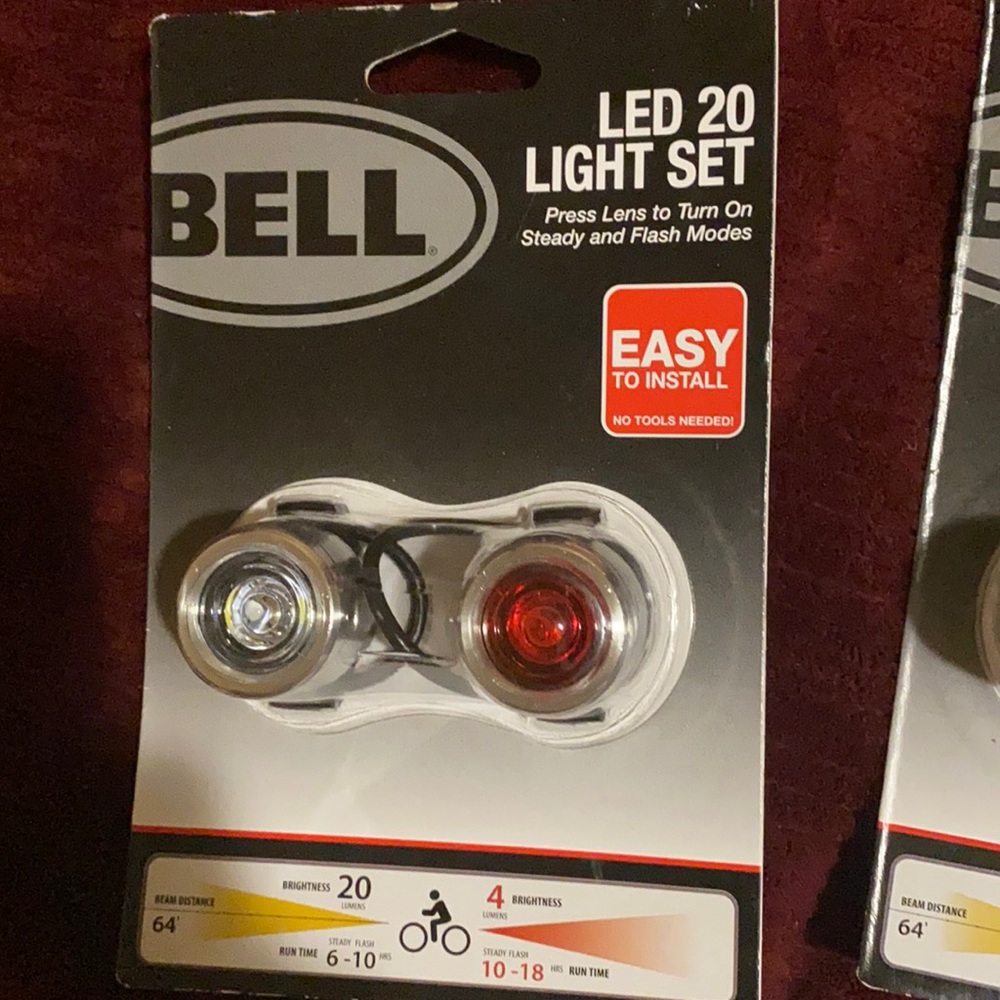 Bell LED 20 Bicycle Bike Light Set Steady Flash Mode Headlight Taillight